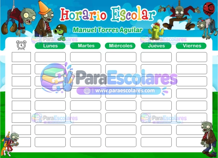 Plants vs Zombies Horario Escolar